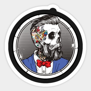 Skull Barber Sticker